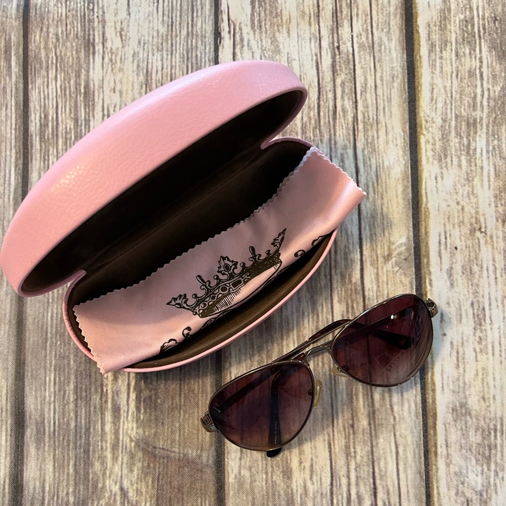 Juicy Couture vintage women’s gold sunglasses pink authentic aviator